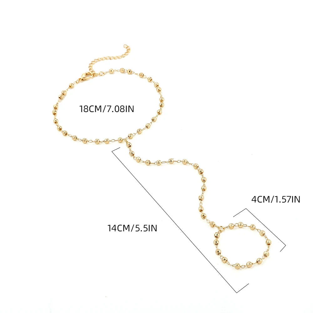 Joya Mujer Cadena Mano y Dedo Pulsera de Mano