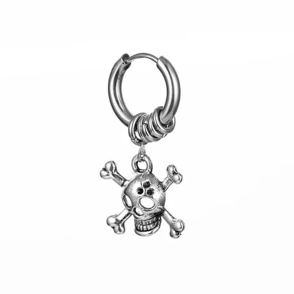 Pendiente Calavera Acero plateado