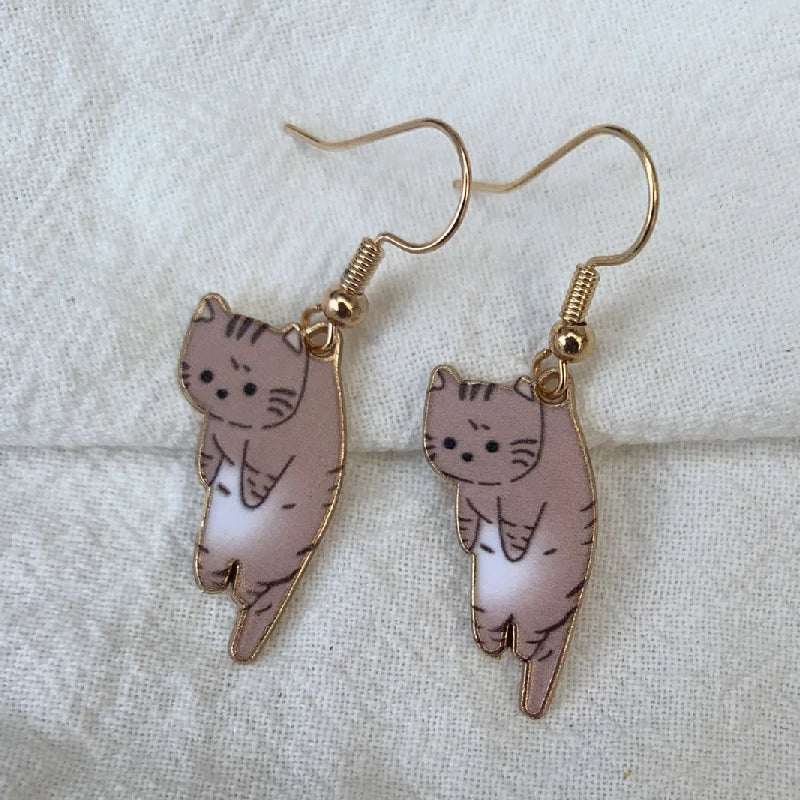 Pendientes de Gato Lindo marrón