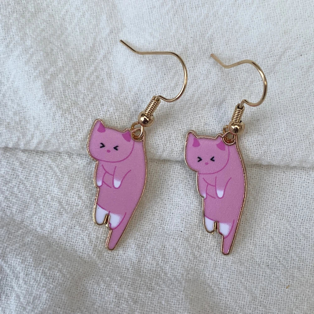 Pendientes de Gato Lindo rosa