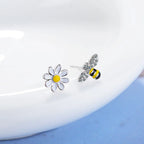 Pendientes abeja y flor de margarita