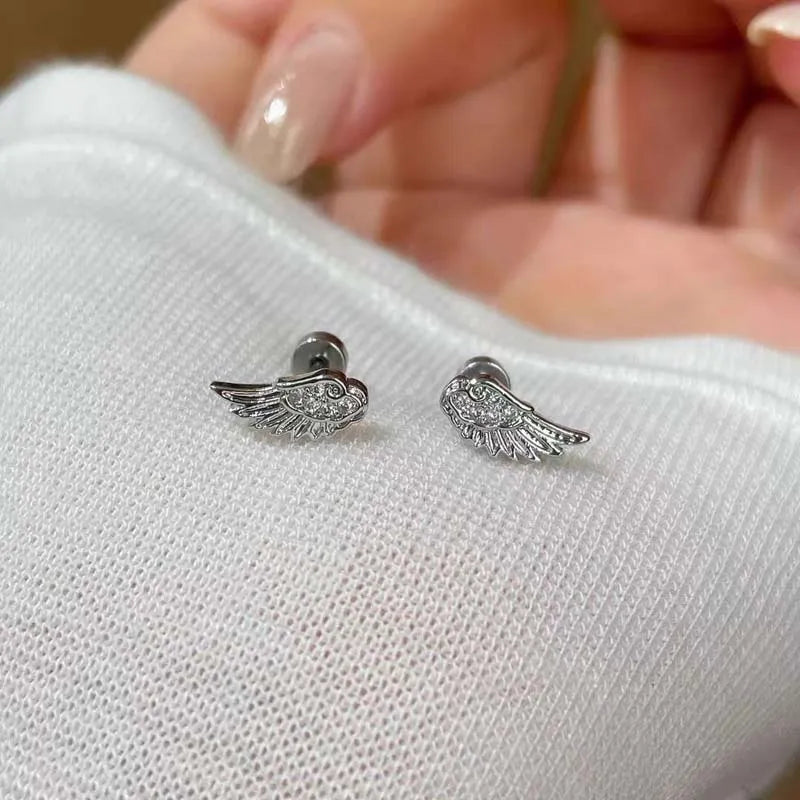 Pendientes alas de ángel blancas