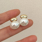 Pendientes con doble perla