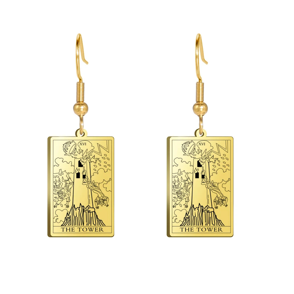 Boucles d'oreilles carte de tarot