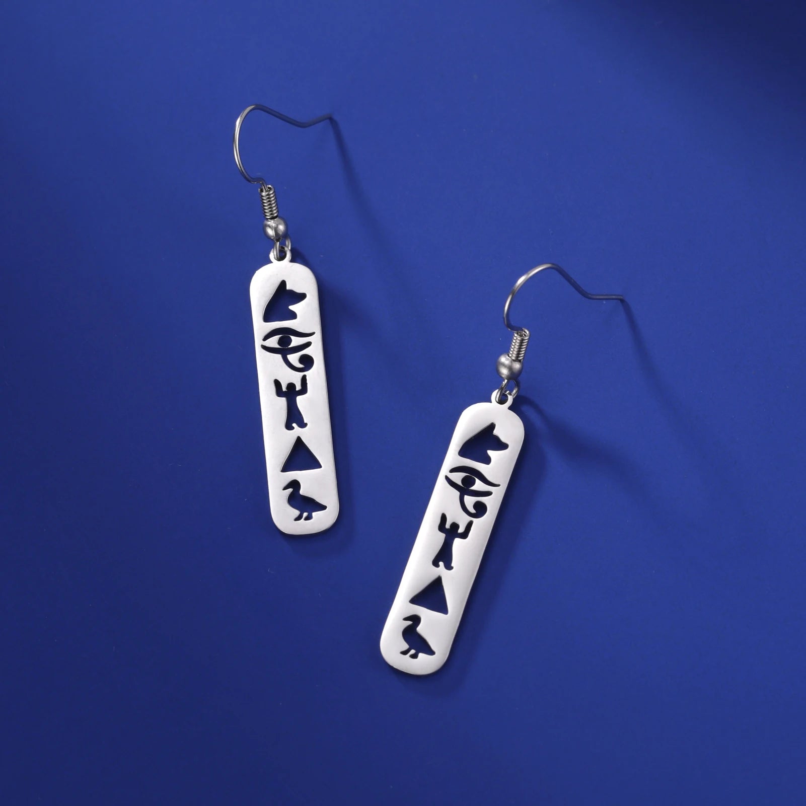 Pendientes Cartuchos Jeroglíficos Egipto plata estilo B