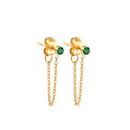 Pendientes de cadena y piedra de nacimiento de mayo