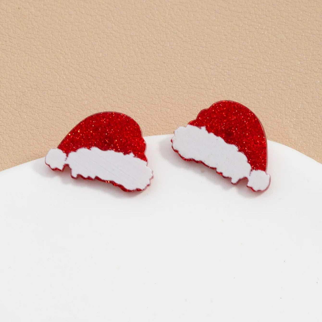Pendientes de botón taza con copo de nieve
