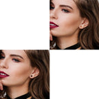 Pendientes de botón de madera Yin Yang mujer