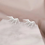 Pendientes de botón en media luna sol plata