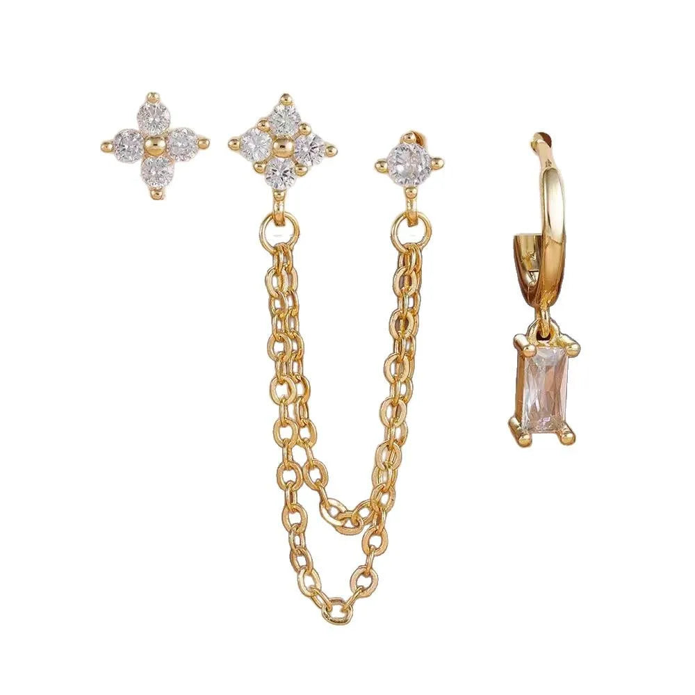 Pendientes de botón con estrellas de cristal