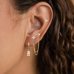 Pendientes de botón con estrellas de cristal