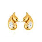 Pendientes de Clavo Gota de Agua y Strass