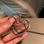 Pendientes de Botón Gran Corazón