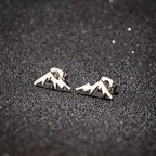 Pendientes de botón Montaña para Mujer u Hombre plata