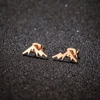 Pendientes de botón Montaña para Mujer u Hombre oro rosa
