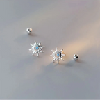 Pendientes de botón Sol con circonita