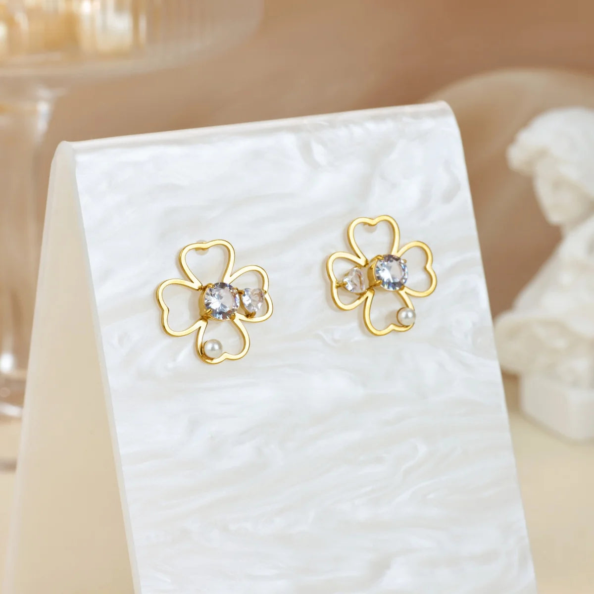 Pendientes de Tacha Trébol de 4 Hojas de la Suerte