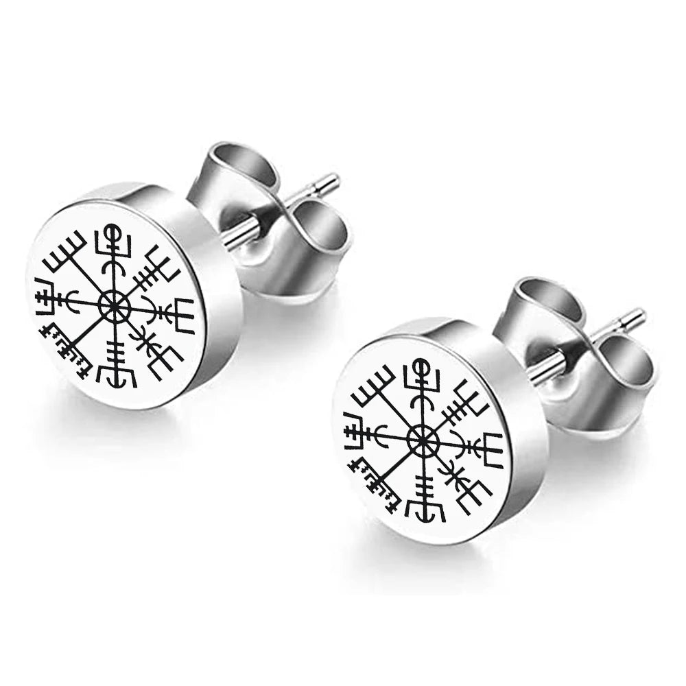 Pendientes de Clavo Vikingo Vegvisir