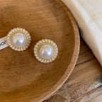 Pendientes de Clavo Vintage con Perla