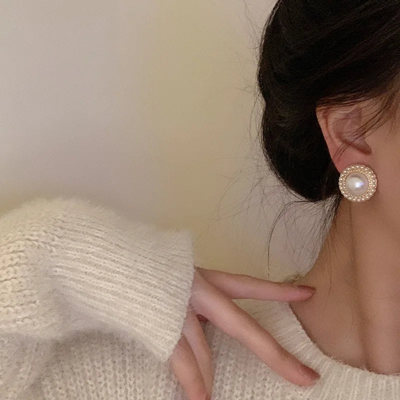 Pendientes de Clavo Vintage con Perla