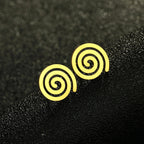 Pendientes de botón espiral oro
