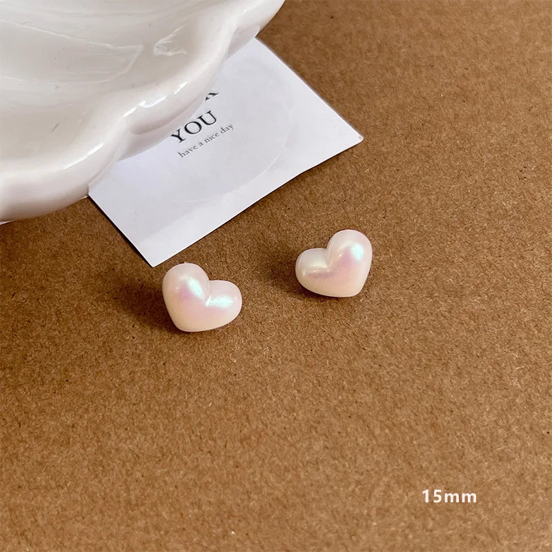Pendientes de Corazón para Mujer en Blanco