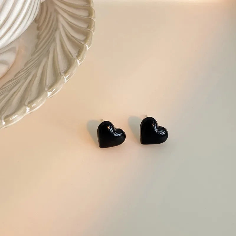 Pendientes de Corazón para Mujer en Negro