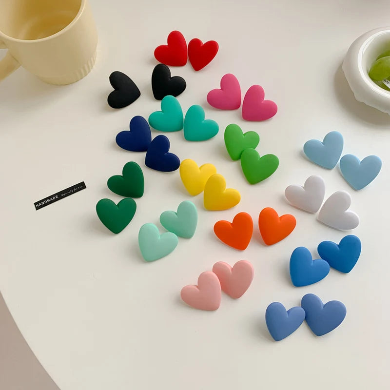 Pendientes corazón de terciopelo