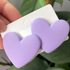 Pendientes corazón de terciopelo violeta