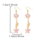 Pendientes colgantes de concha de colores