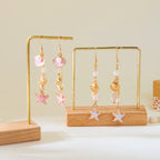 Pendientes colgantes de concha de colores 