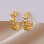 Pendientes de concha para mujer oro