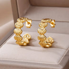 Pendientes de concha para mujer oro