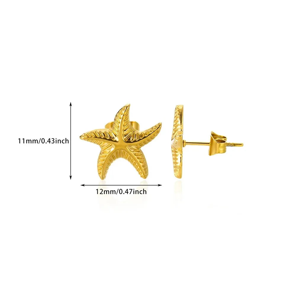 Pendientes de concha para mujer estrellas de mar