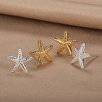 Pendientes de concha para mujer estrellas de mar plata