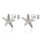 Pendientes de concha para mujer estrellas de mar plata