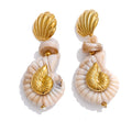 Pendientes vintage con conchas marinas
