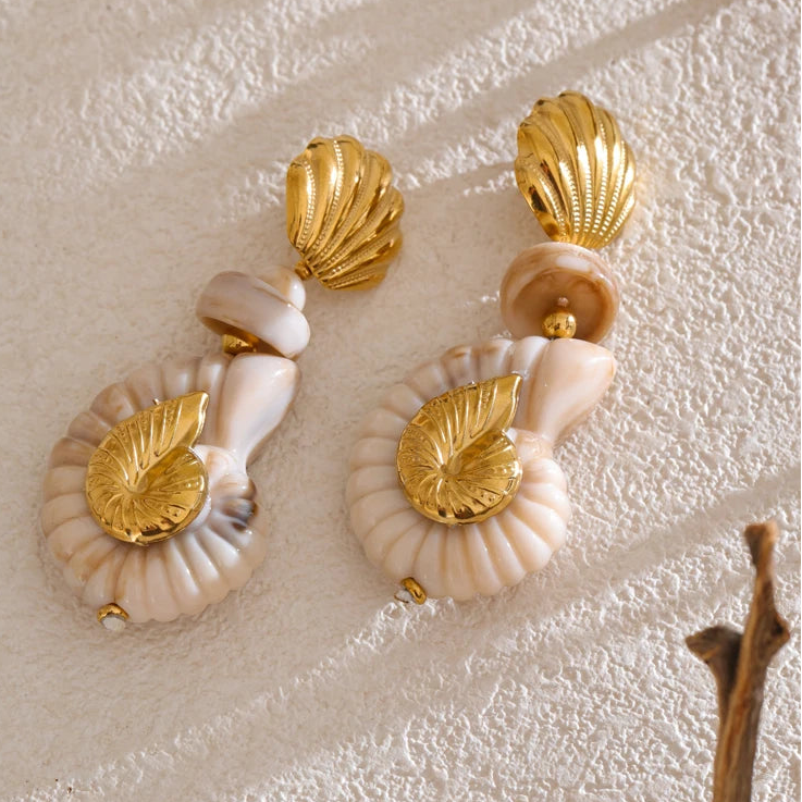 Pendientes de concha vintage