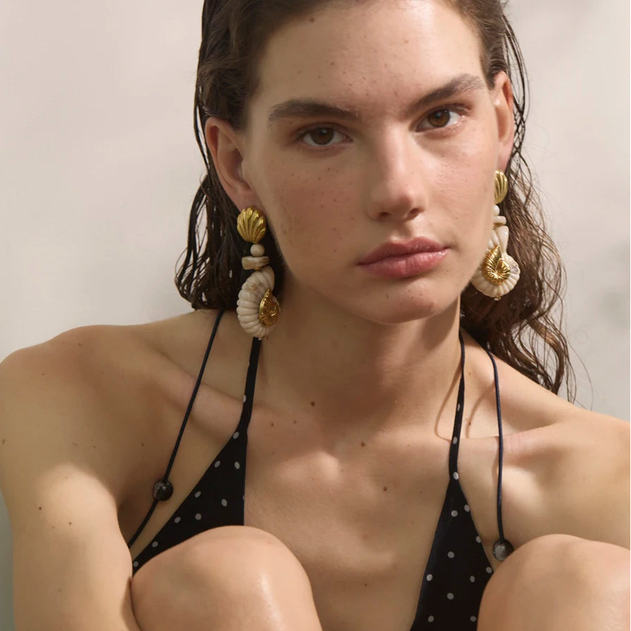 Pendientes de concha vintage