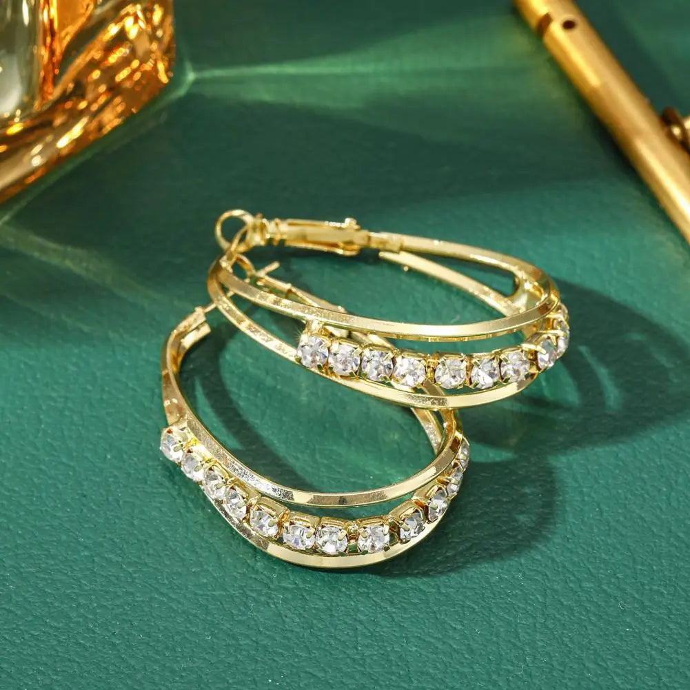 Pendientes con strass oro 