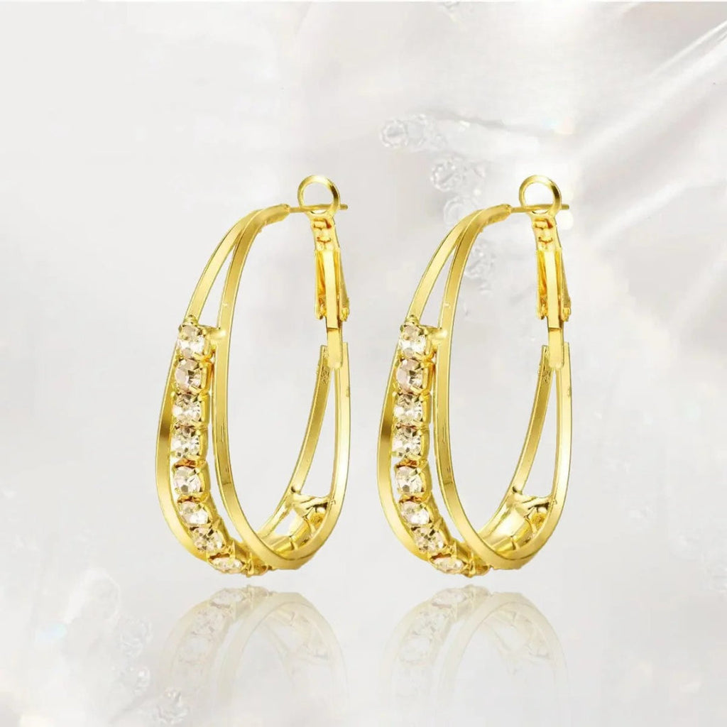 Pendientes con strass oro 