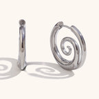 Pendientes de aro con motivo espiral plata