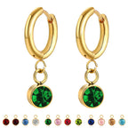 Pendientes de Aro con Piedra de Nacimiento de Circonio