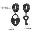 Pendientes de aro con llave y candado