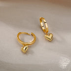 Pendientes de aro corazón de oro