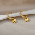 Pendientes de aro corazón de oro