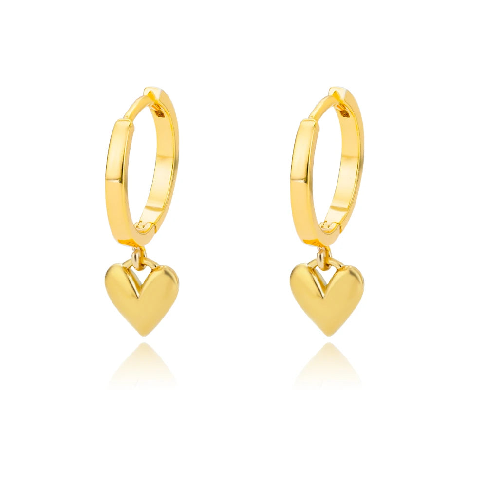 Pendientes de aro con pequeño corazón 