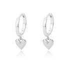 Pendientes de aro corazón de plata