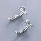 Pendientes de aro cruz brillante