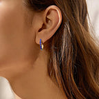 Pendientes de aro dorados con piedra de nacimiento para mujer